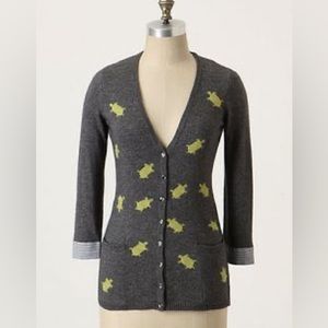 Field Flower Slow & Steady Turtle Cardigan in Gray